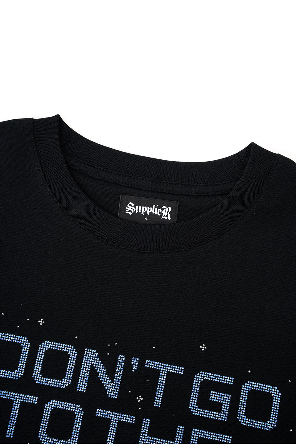 【I don't go to the moon】 Moon Rhinestone Tee - Oversize Fit
