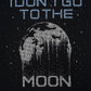 【I don't go to the moon】 Moon Rhinestone Tee - Oversize Fit