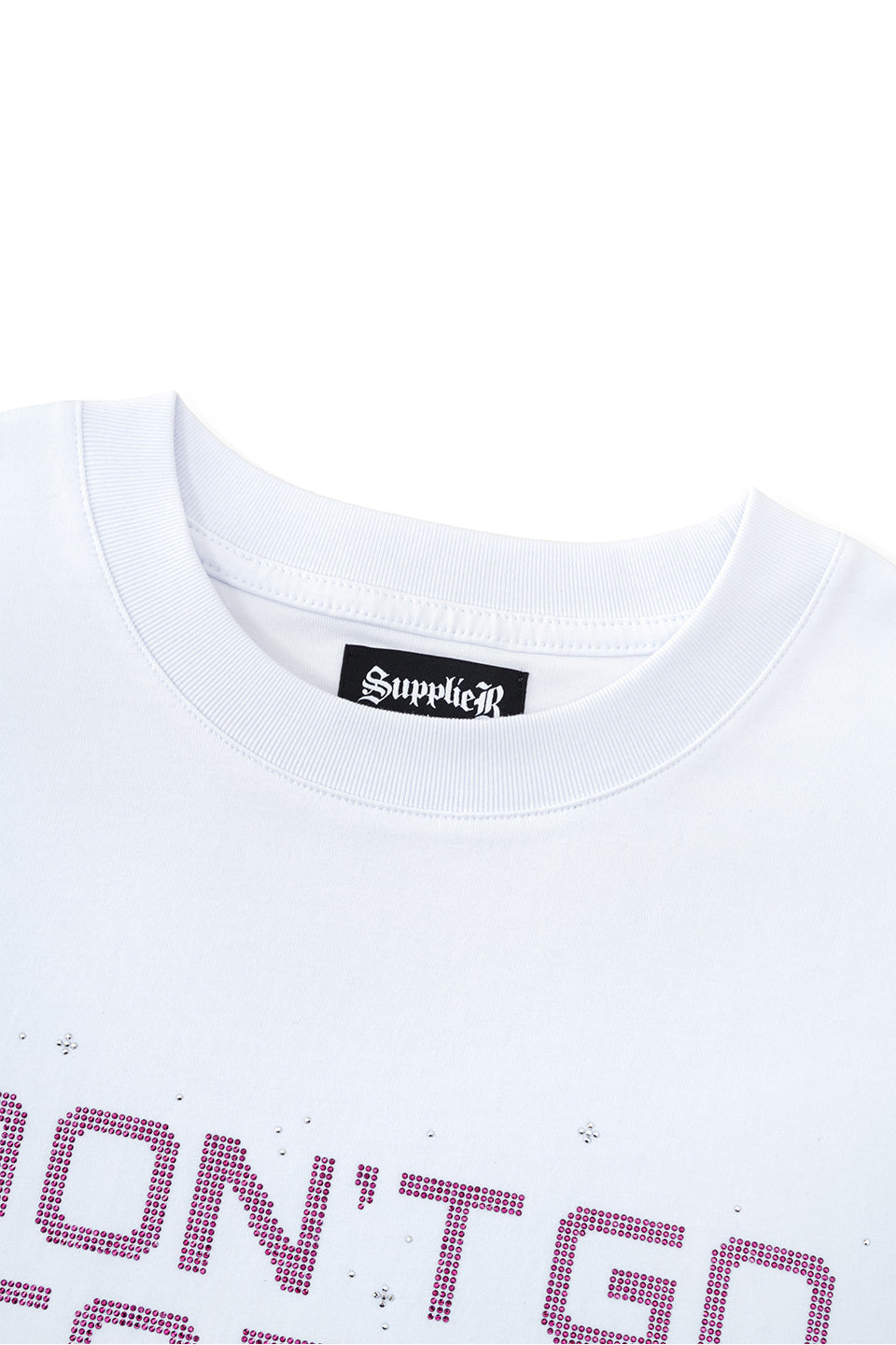 【I don't go to the moon】 Moon Rhinestone Tee - Oversize Fit