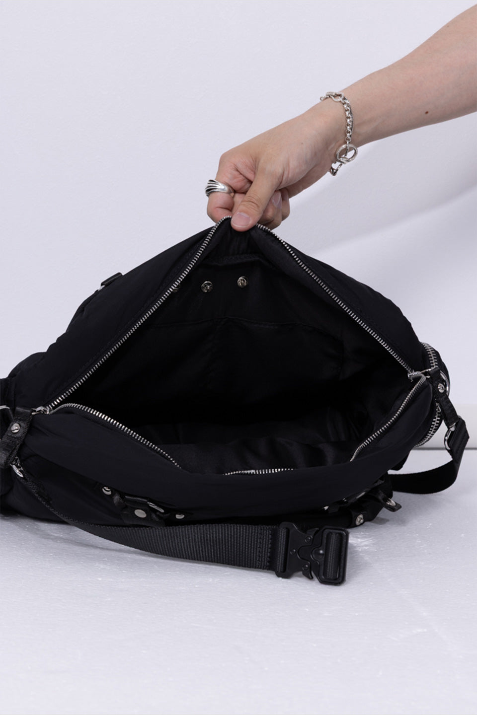 Multi Buckle Padded Boston Bag
