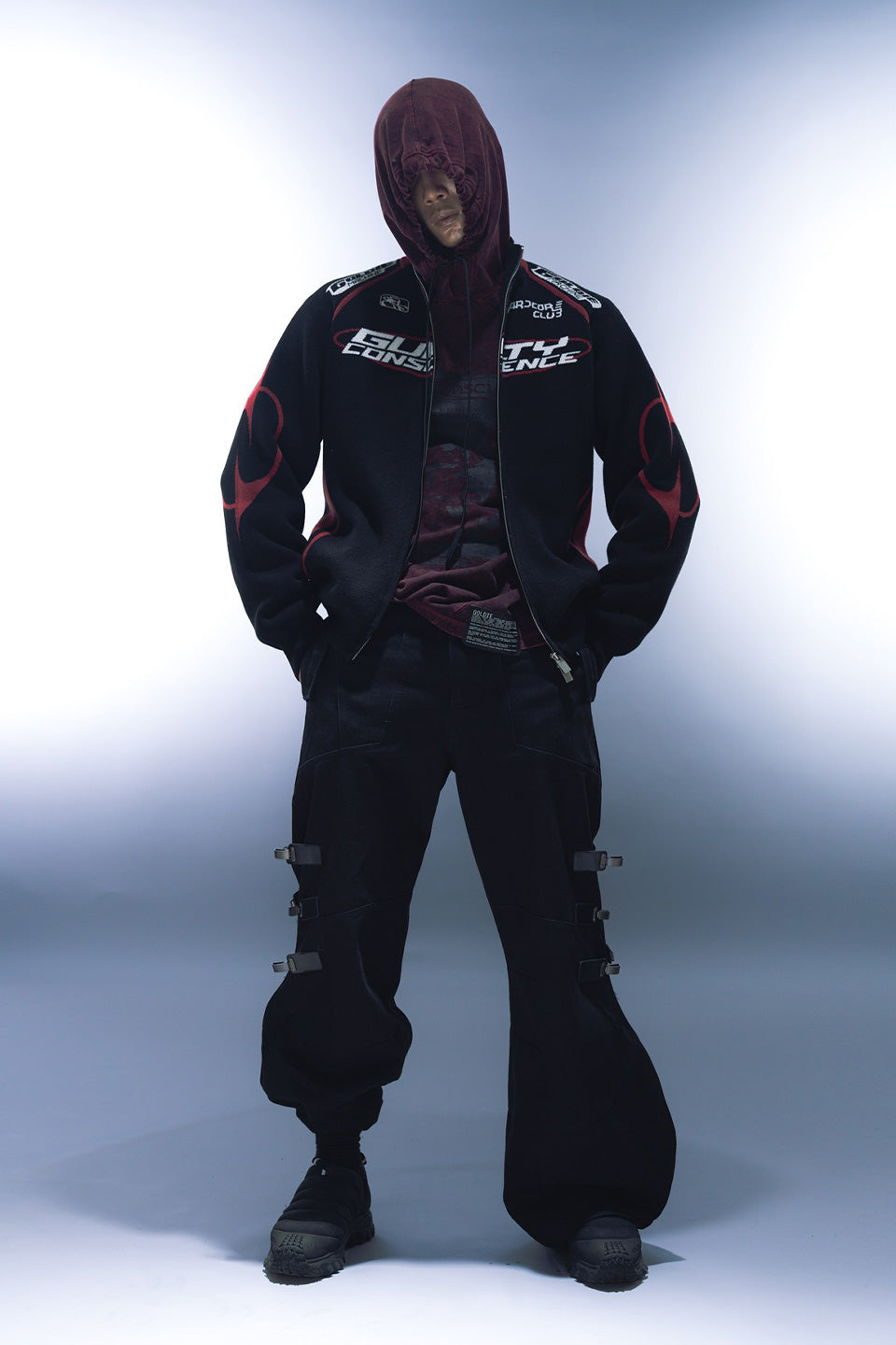 Multi Buckle Denim Pants