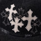 Multiple Cross Denim Cap