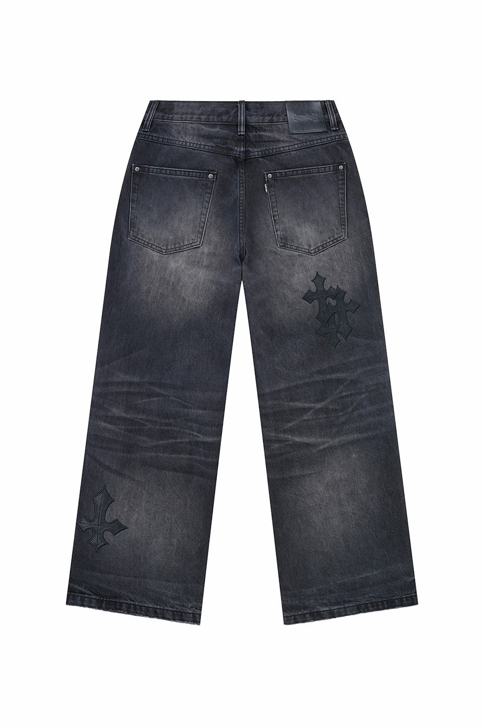 Multiple Cross Leather Patch Baggy Denim｜SUPPLIER｜デニムパンツ