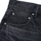 Multiple Cross Leather Patch Baggy Denim