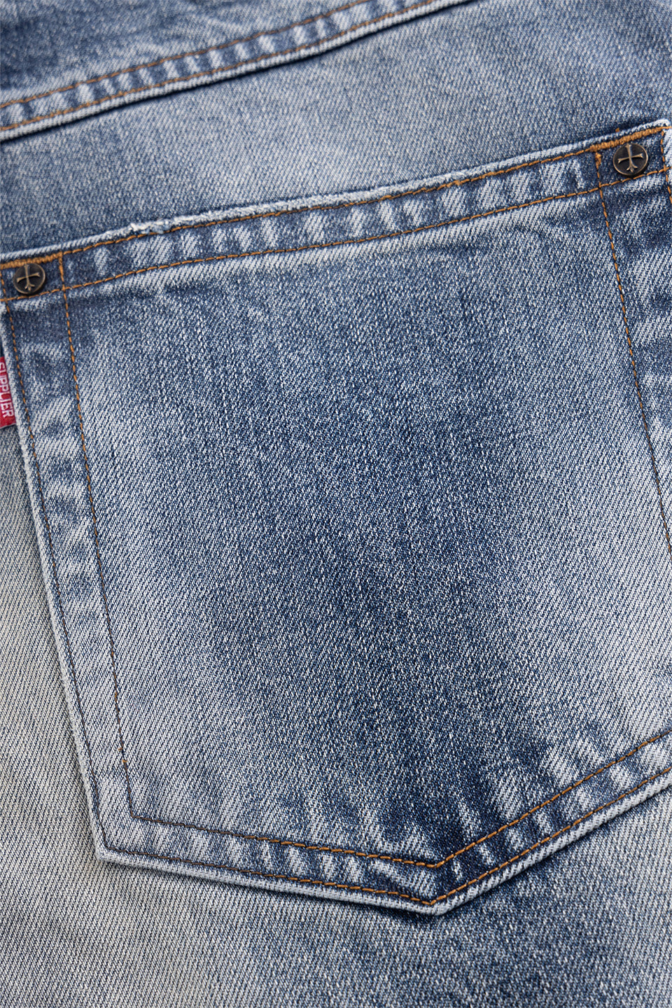 Multiple Cross Leather Patch Baggy Denim｜SUPPLIER｜デニムパンツ