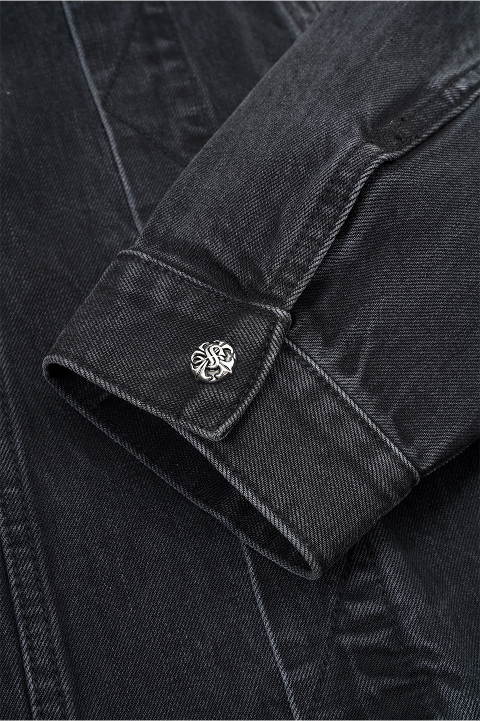 Multiple Cross Leather Patch Denim Jacket