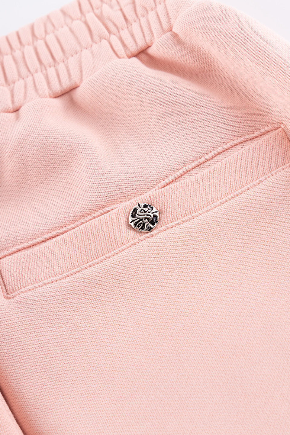 Multiple Cross Leather Patch Loose Fit Sweat Pants