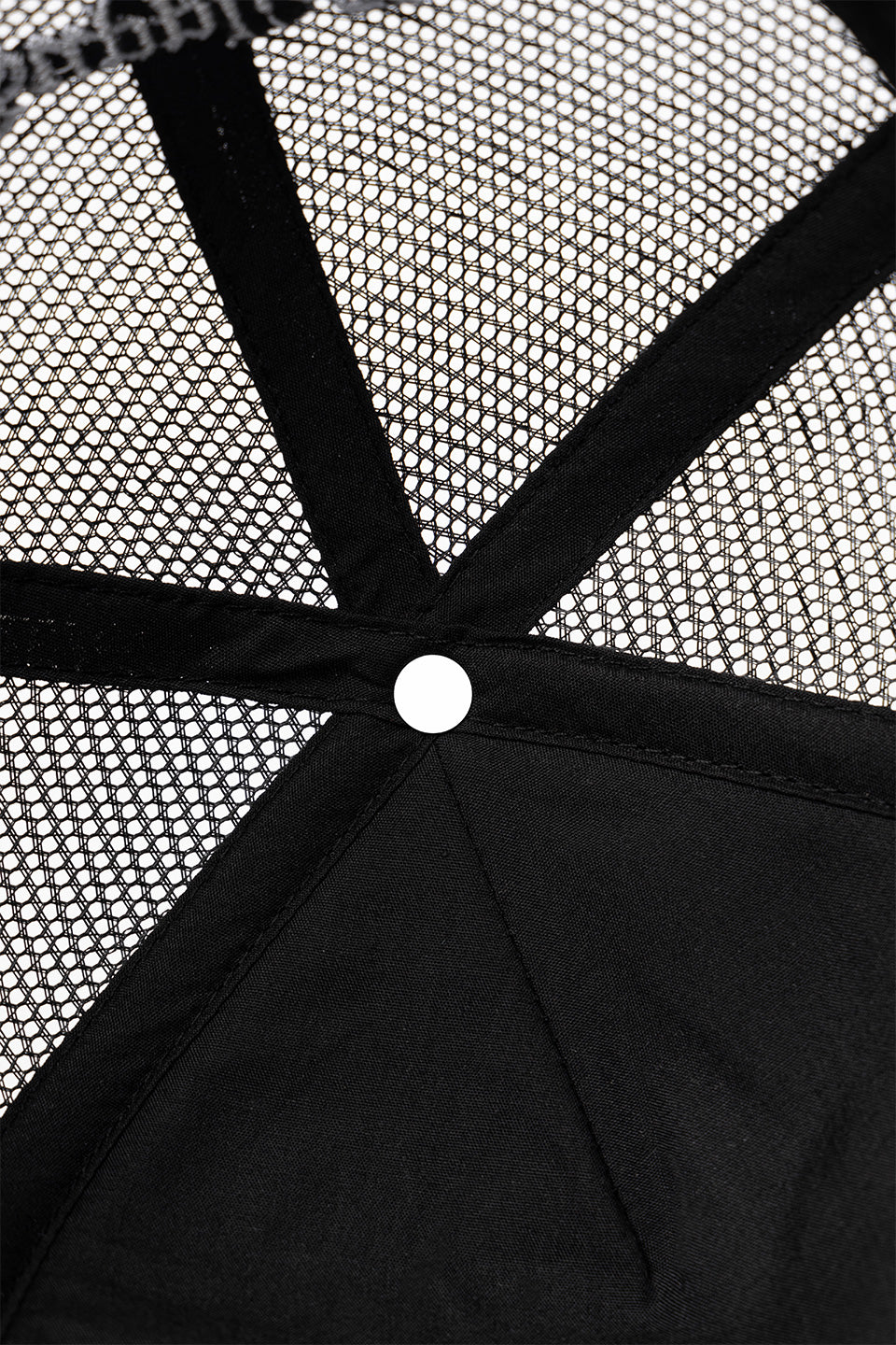 Multiple Cross Leather Patch Mesh Cap