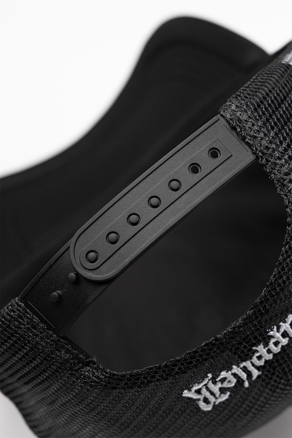 Multiple Cross Leather Patch Mesh Cap