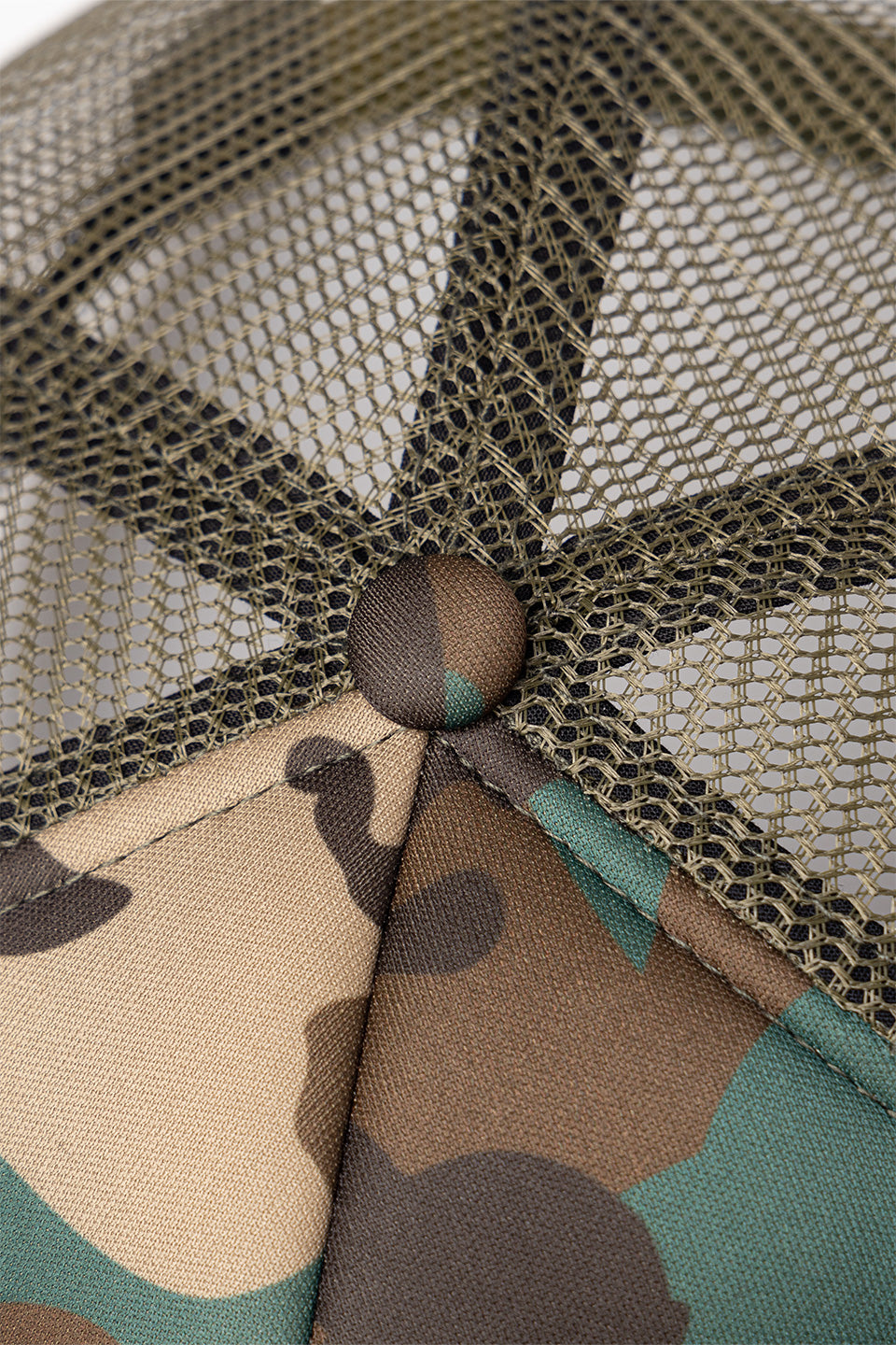 Multiple Cross Leather Patch Mesh Cap