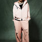 Multiple Cross Leather Patch Thermal Zip Hoodie