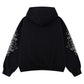 Multiple Cross Leather Patch Zip Hoodie