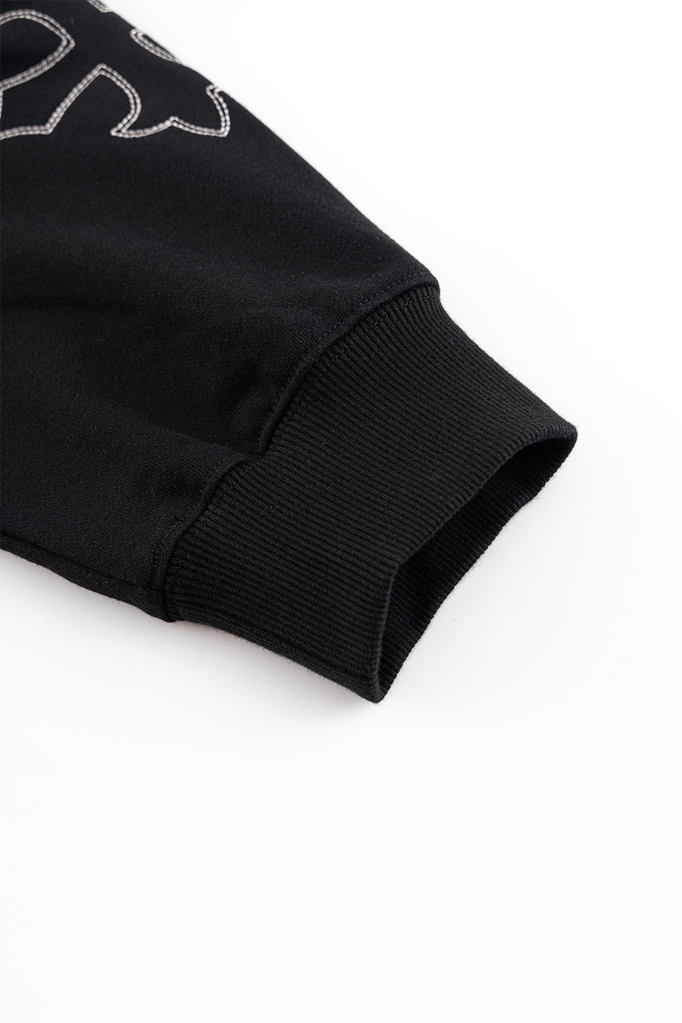 Multiple Cross Leather Patch Zip Hoodie