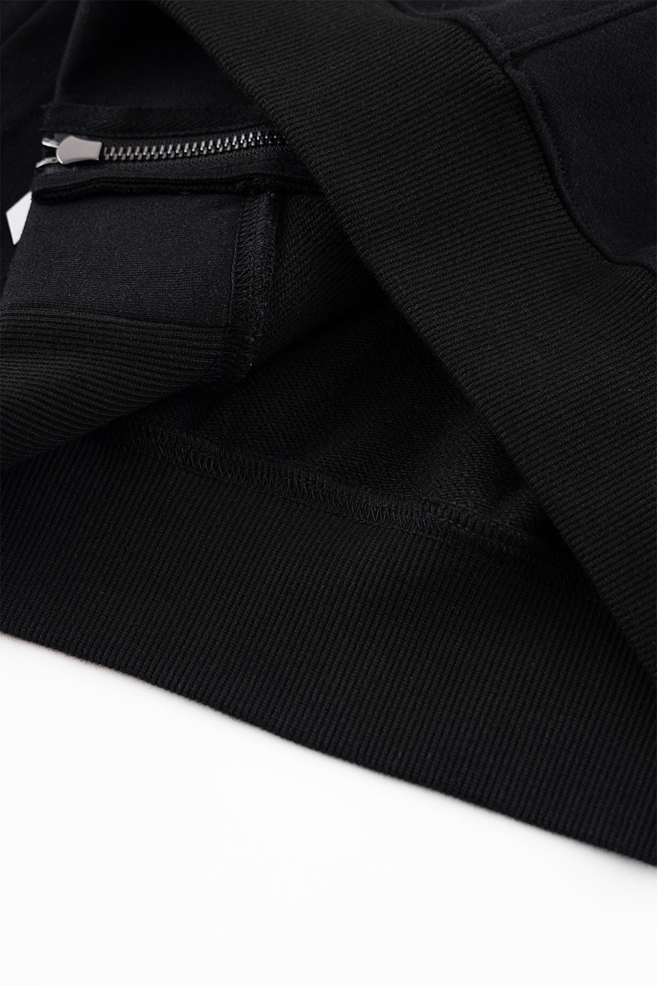 Multiple Cross Leather Patch Zip Hoodie