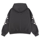 Multiple Cross Leather Patch Zip Hoodie