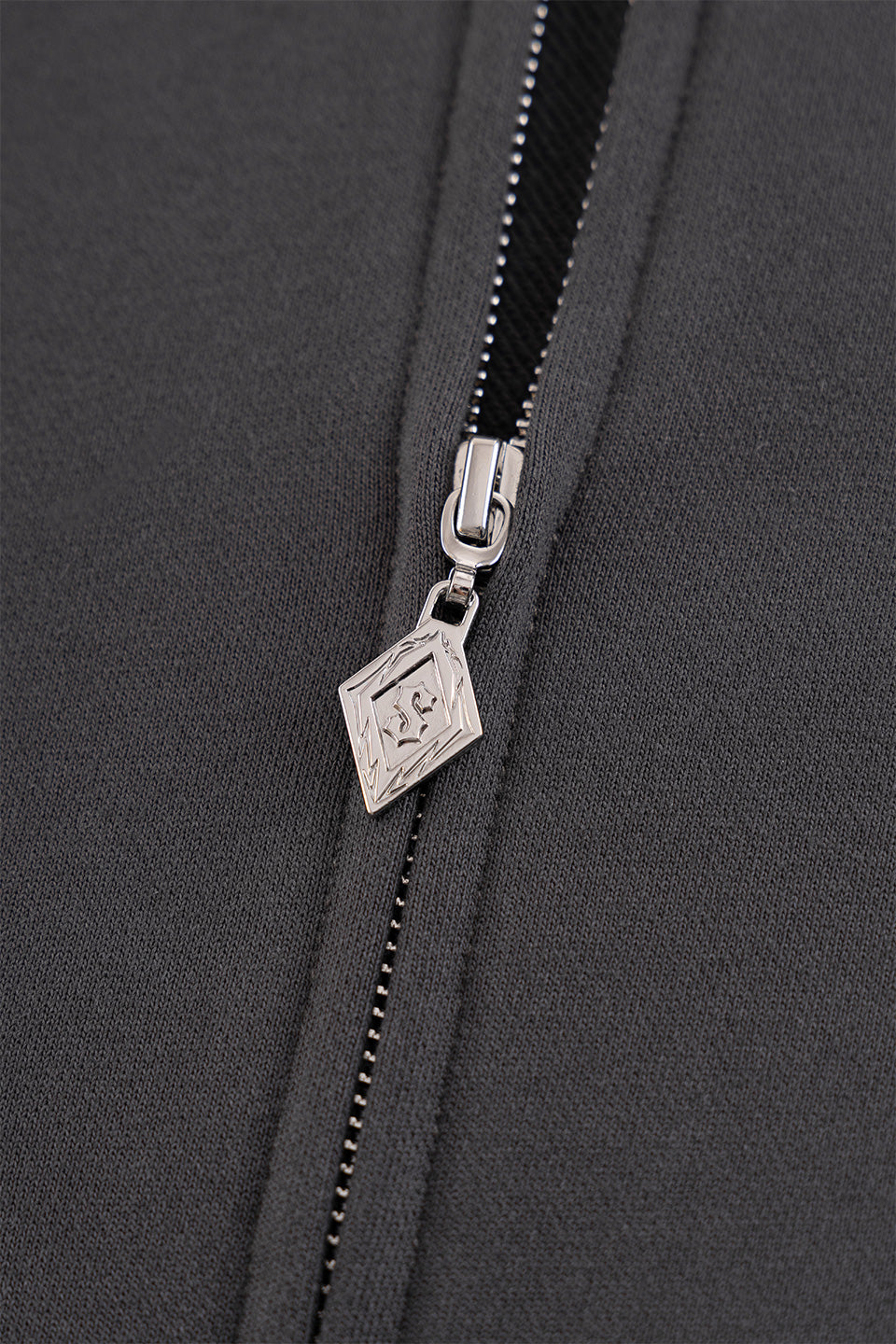 Multiple Cross Leather Patch Zip Hoodie