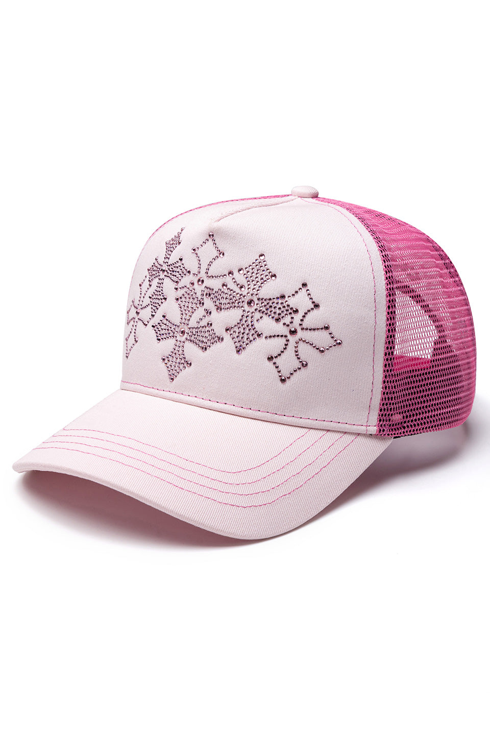 Multiple Cross Rhinestone Mesh Cap