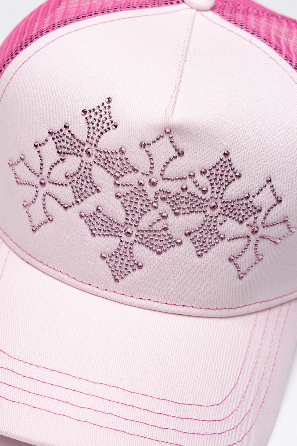 Multiple Cross Rhinestone Mesh Cap