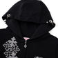 Multiple Cross Pierced Zip Hoodie Women'S