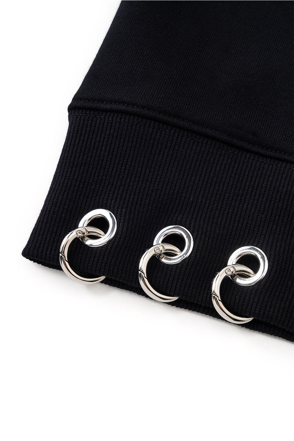 Multiple Cross Pierced Zip Hoodie Women'S