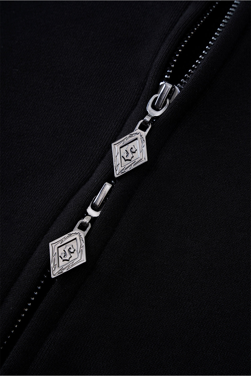 Multiple Cross Pierced Zip Hoodie Women'S
