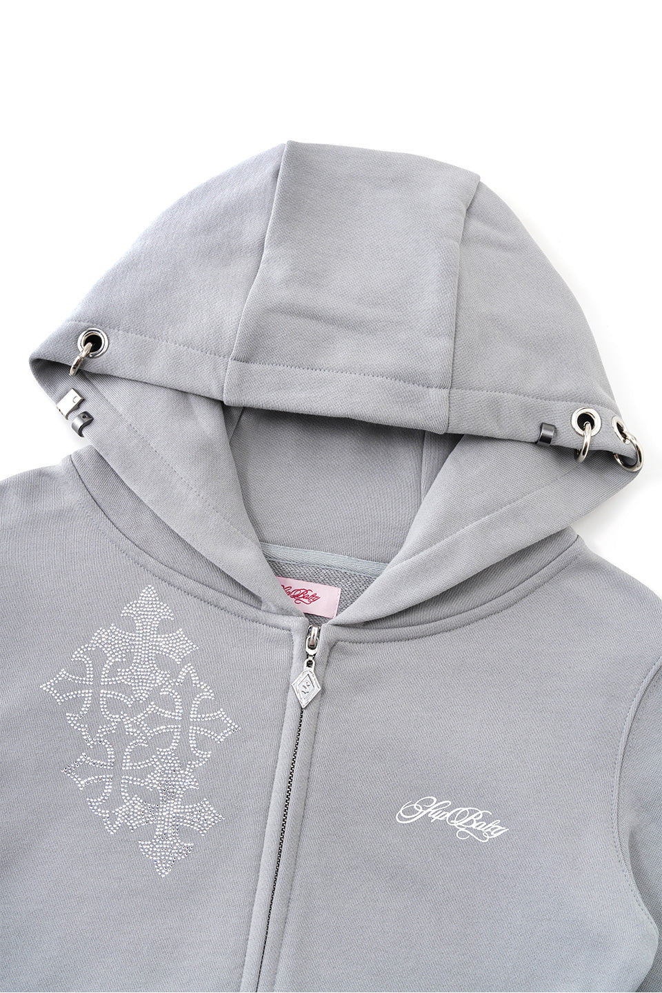 Multiple Cross Pierced Zip Hoodie Women'S