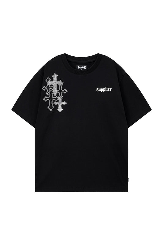 Multiple Cross Rhinestone Tee