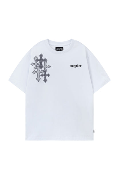 Multiple Cross Rhinestone Tee