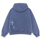 Multiple Cross Rhinestone Zip Hoodie