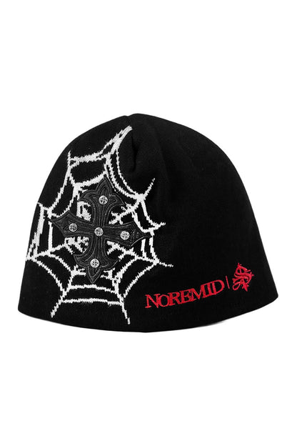 【予約商品】Noremid X Supplier Spier Web Cross Leather Patch Beanie【1月下旬お届け】