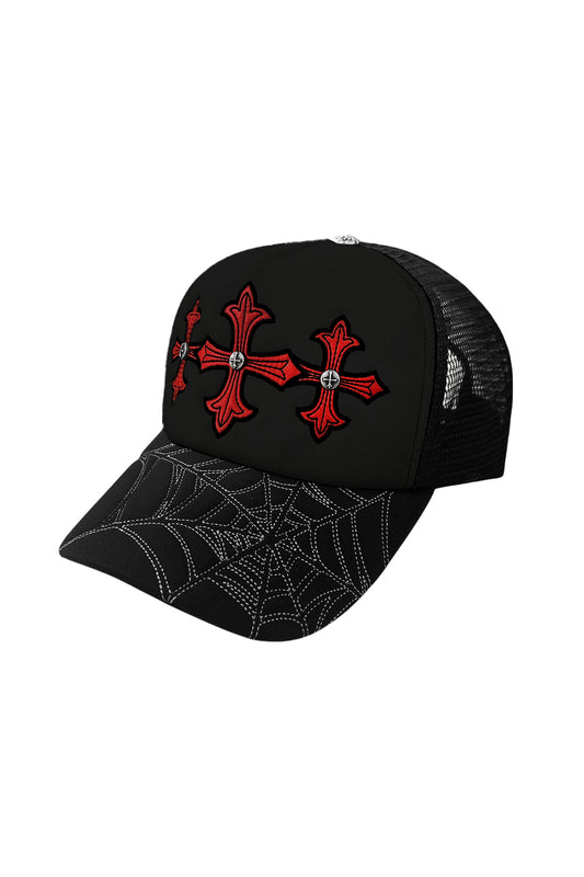 【予約商品】Noremid X Supplier Spier Web Cross Leather Patch Mesh Cap【2月上旬〜中旬お届け】