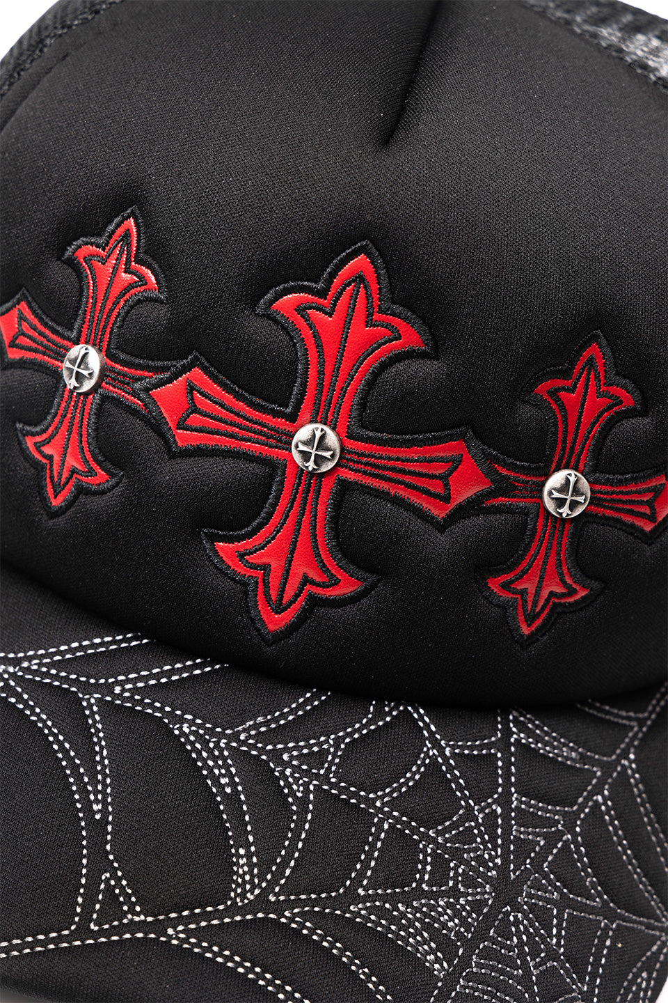 Noremid X Supplier Spier Web Cross Leather Patch Mesh Cap