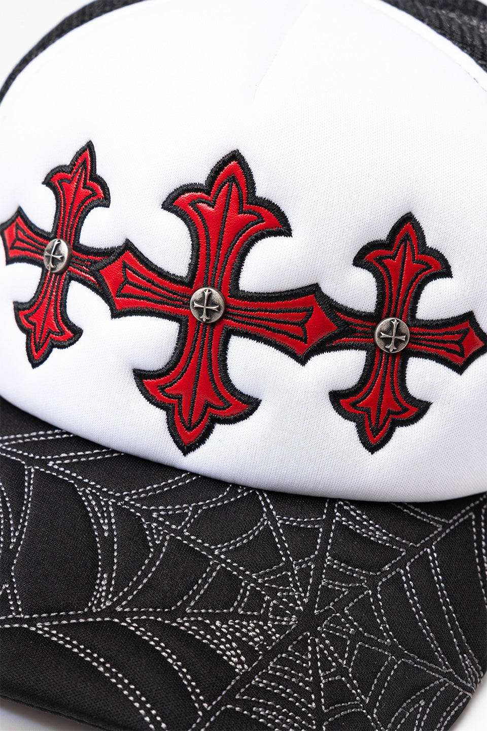 Noremid X Supplier Spier Web Cross Leather Patch Mesh Cap