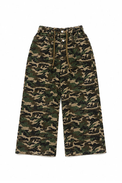 Needle-Punched Camo Wide Pants