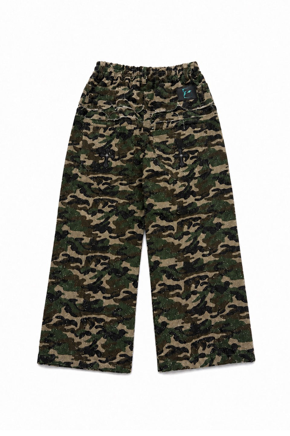 Needle-Punched Camo Wide Pants