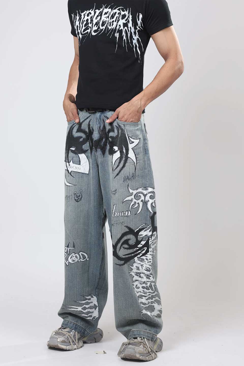 Nu Metal Graffiti Jeans