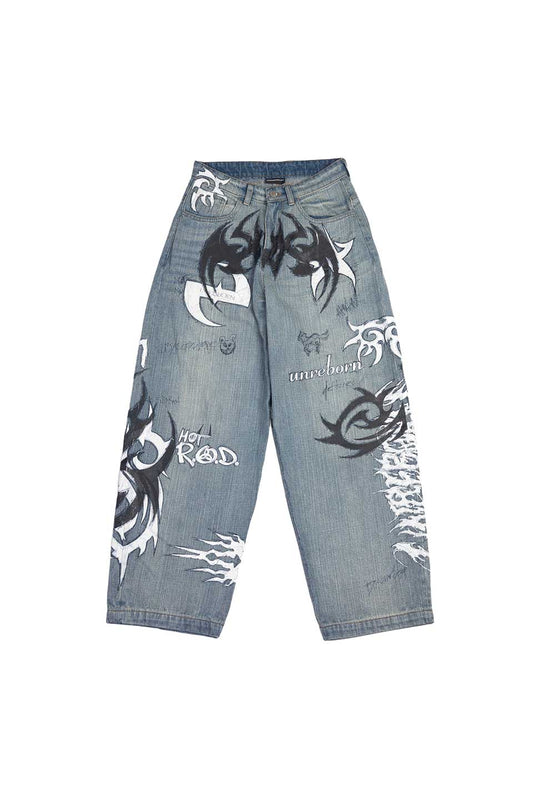 Nu Metal Graffiti Jeans