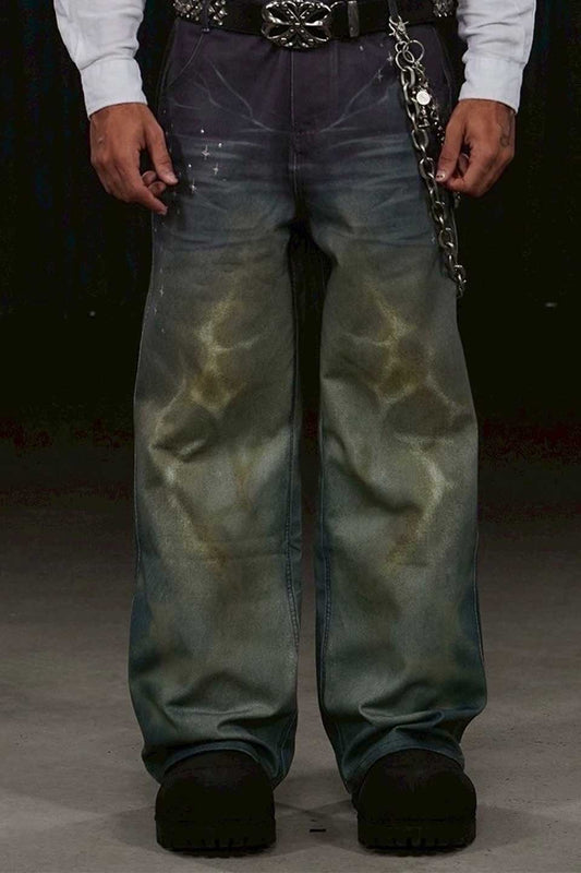 Ocean Psychedelic Rhinestone Jeans