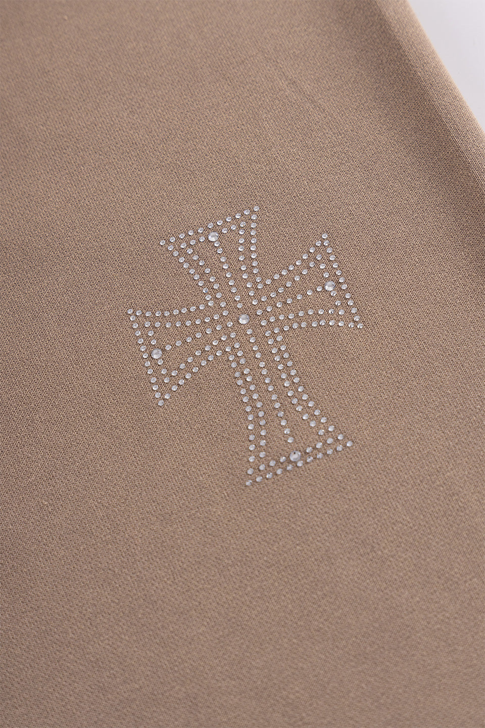 Outline Cross Rhinestone Sweat Pants