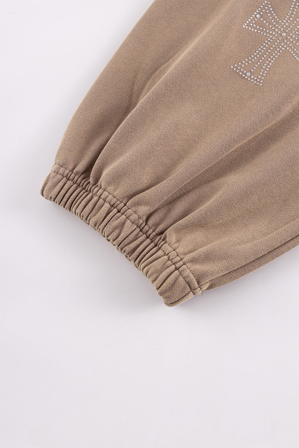 Outline Cross Rhinestone Sweat Pants
