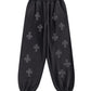 Outline Cross Rhinestone Sweat Pants