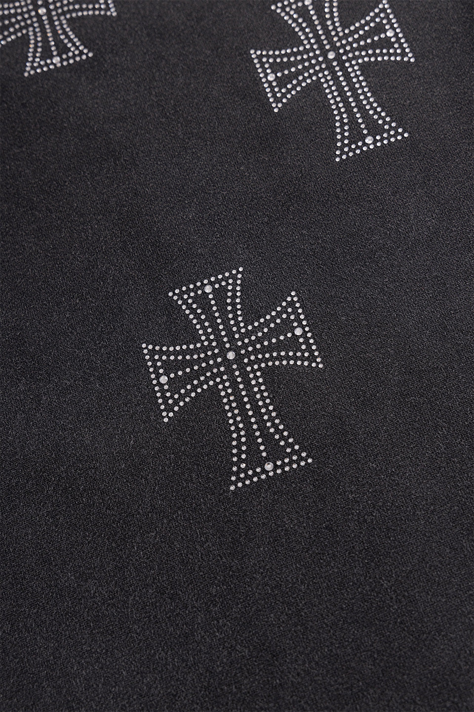 Outline Cross Rhinestone Sweat Pants