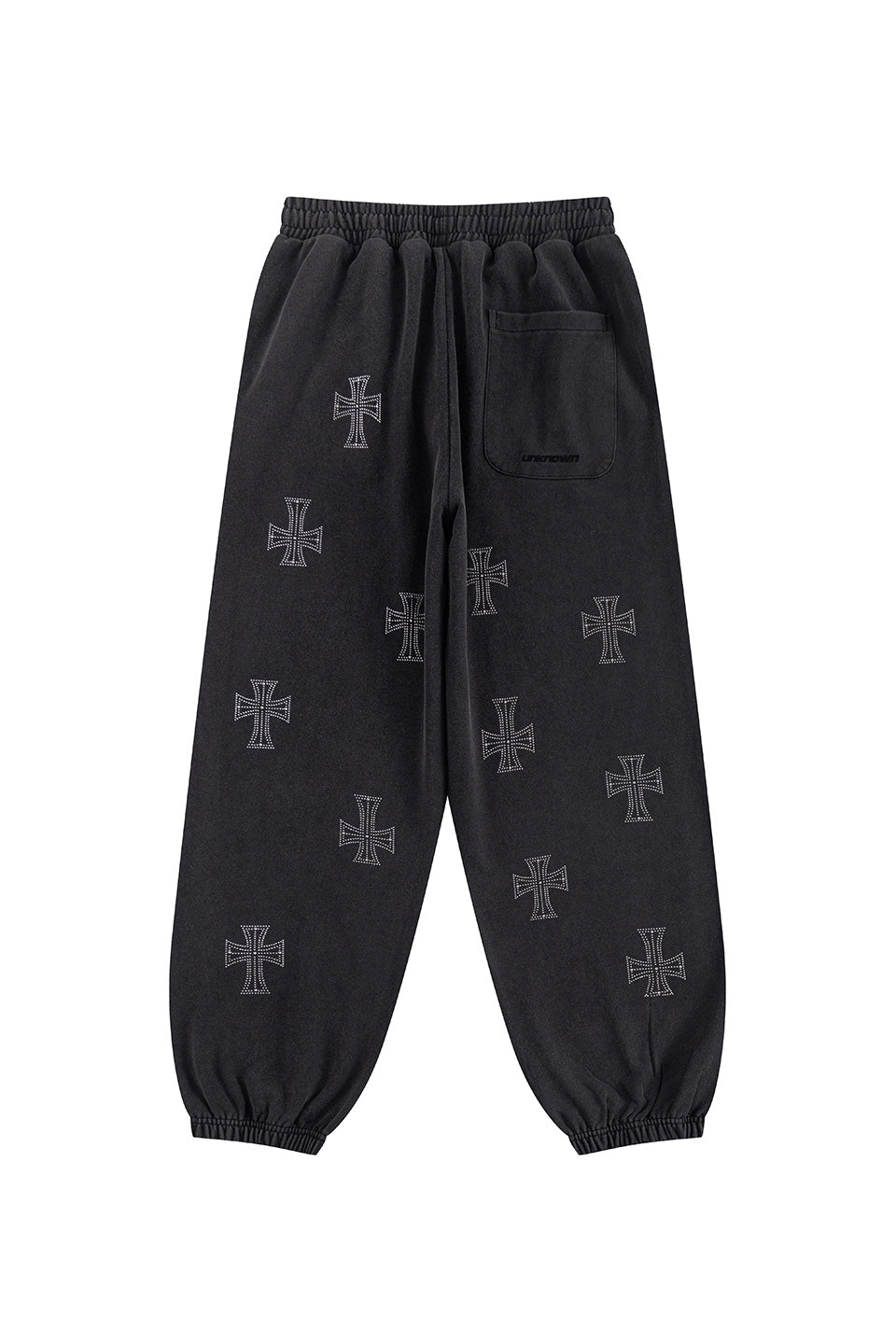 Outline Cross Rhinestone Sweat Pants