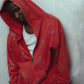 Outline Cross Rhinestone Zip Hoodie