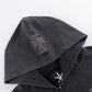 Outline Cross Rhinestone Zip Hoodie