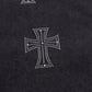 Outline Cross Rhinestone Zip Hoodie