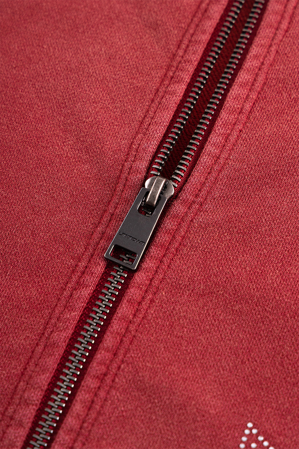 Outline Cross Rhinestone Zip Hoodie