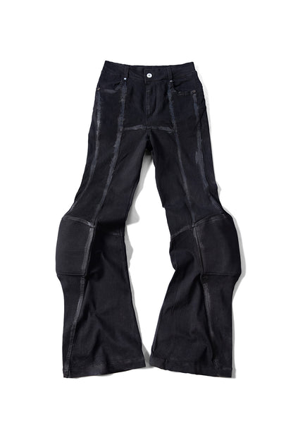 Padded Flared Denim Pants