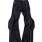 Padded Flared Denim Pants