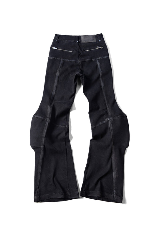 Padded Flared Denim Pants
